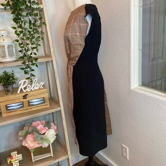 🆕Zara Patchwork asymmetrical midi dress - Picture 10 of 14